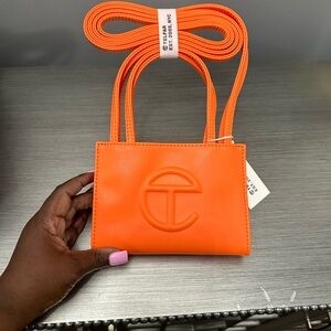 Small Bright Orange Shopping Bag